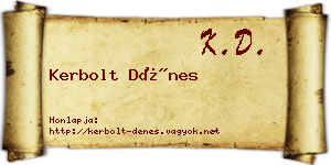 Kerbolt Dénes névjegykártya