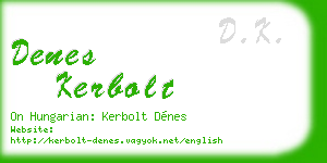 denes kerbolt business card