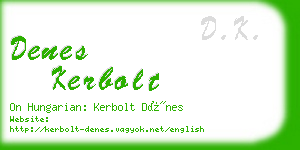 denes kerbolt business card